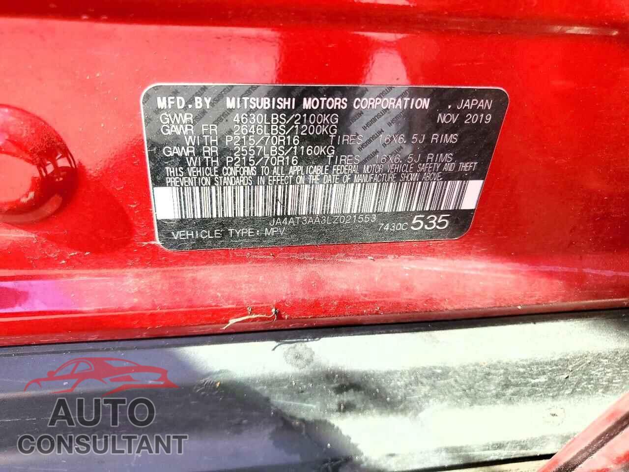 MITSUBISHI ECLIPSE 2020 - JA4AT3AA3LZ021553