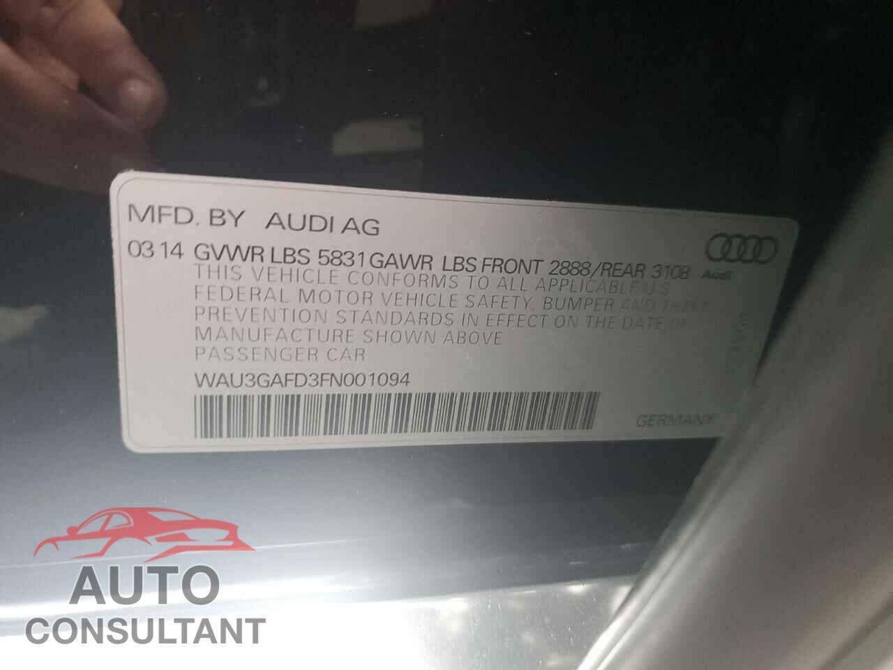AUDI A8 2015 - WAU3GAFD3FN001094