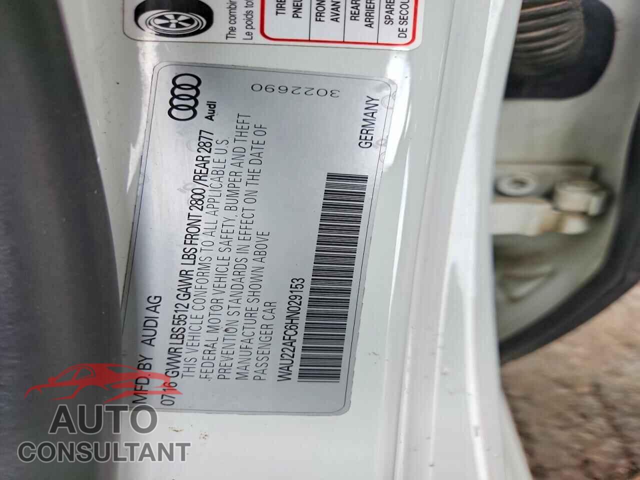 AUDI A7 2017 - WAU22AFC6HN029153