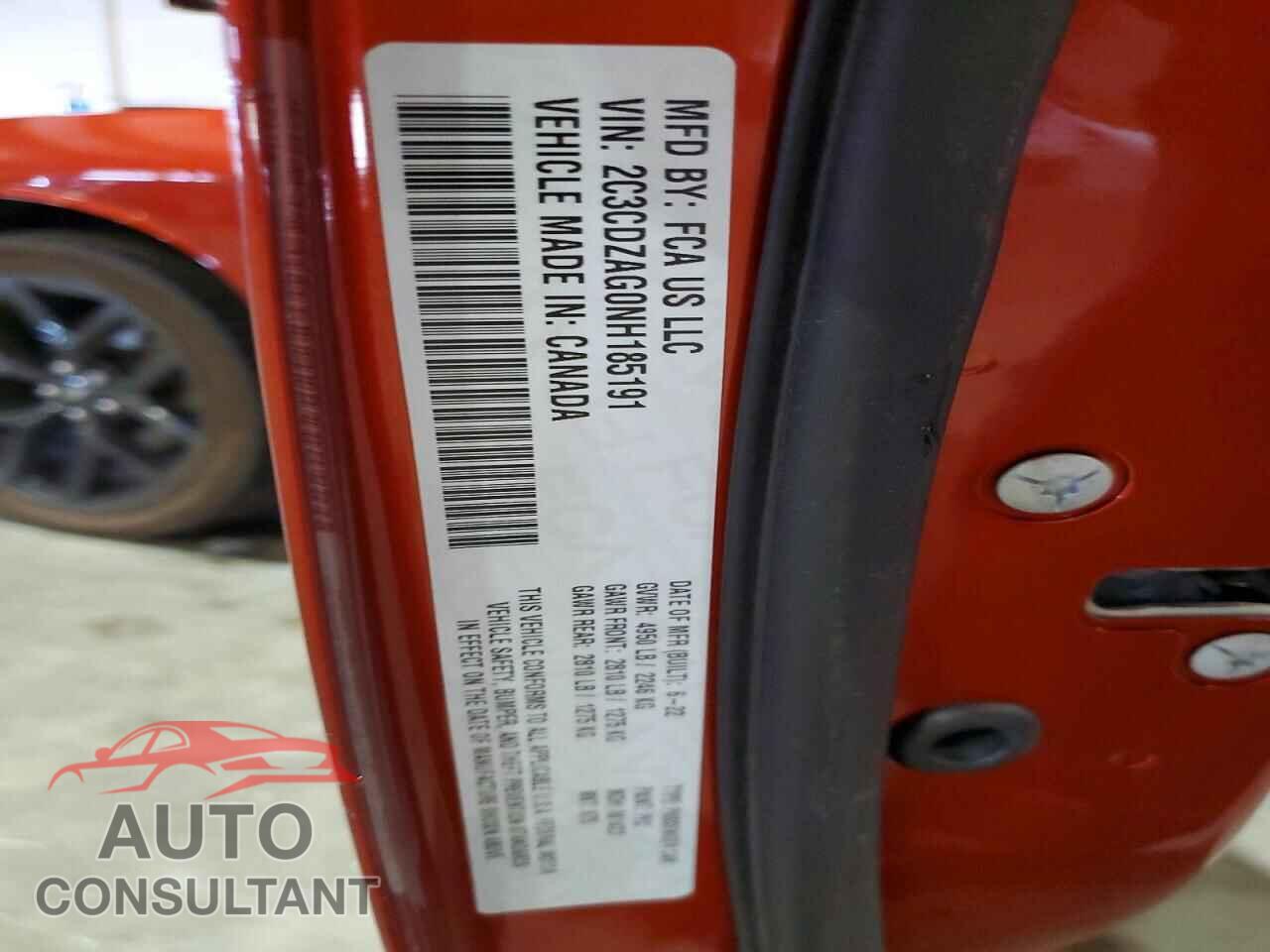 DODGE CHALLENGER 2022 - 2C3CDZAG0NH185191