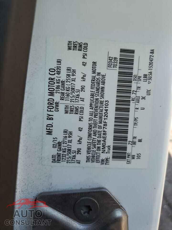 FORD TRANSIT 2015 - NM0AE8F78F1204103