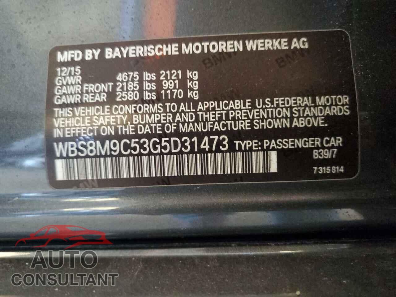 BMW M3 2016 - WBS8M9C53G5D31473