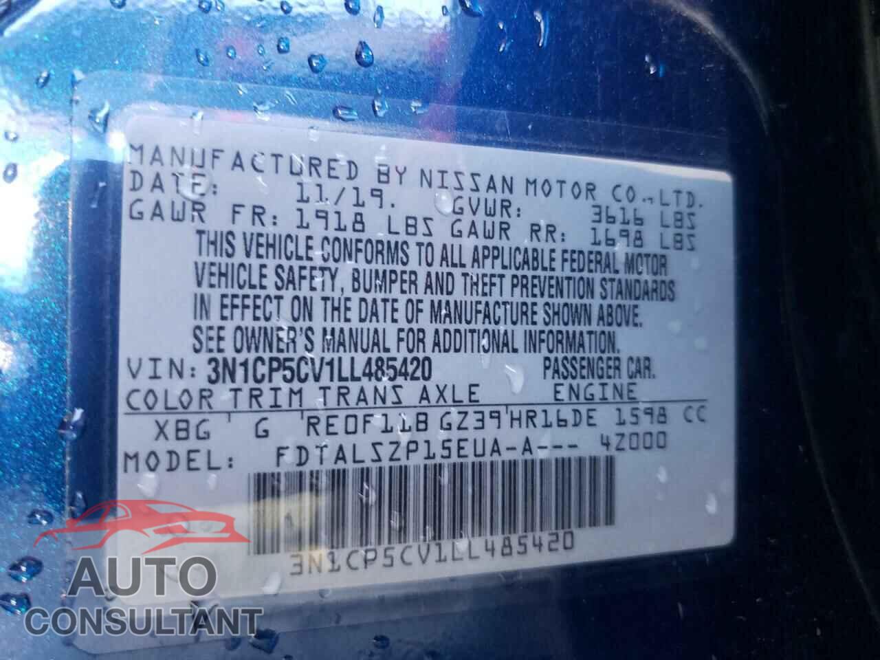 NISSAN KICKS 2020 - 3N1CP5CV1LL485420