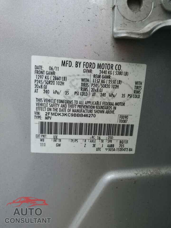 FORD EDGE 2011 - 2FMDK3KC9BBB46270