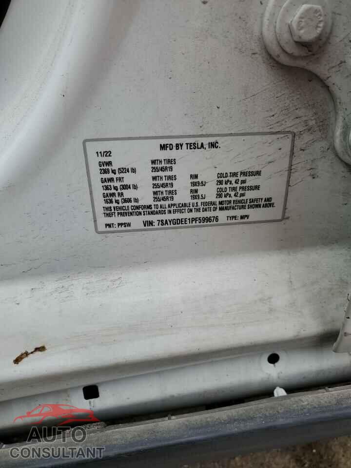 TESLA MODEL Y 2023 - 7SAYGDEE1PF599676