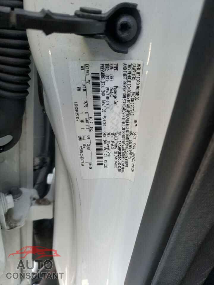 FORD FOCUS 2012 - 1FAHP3E23CL402355