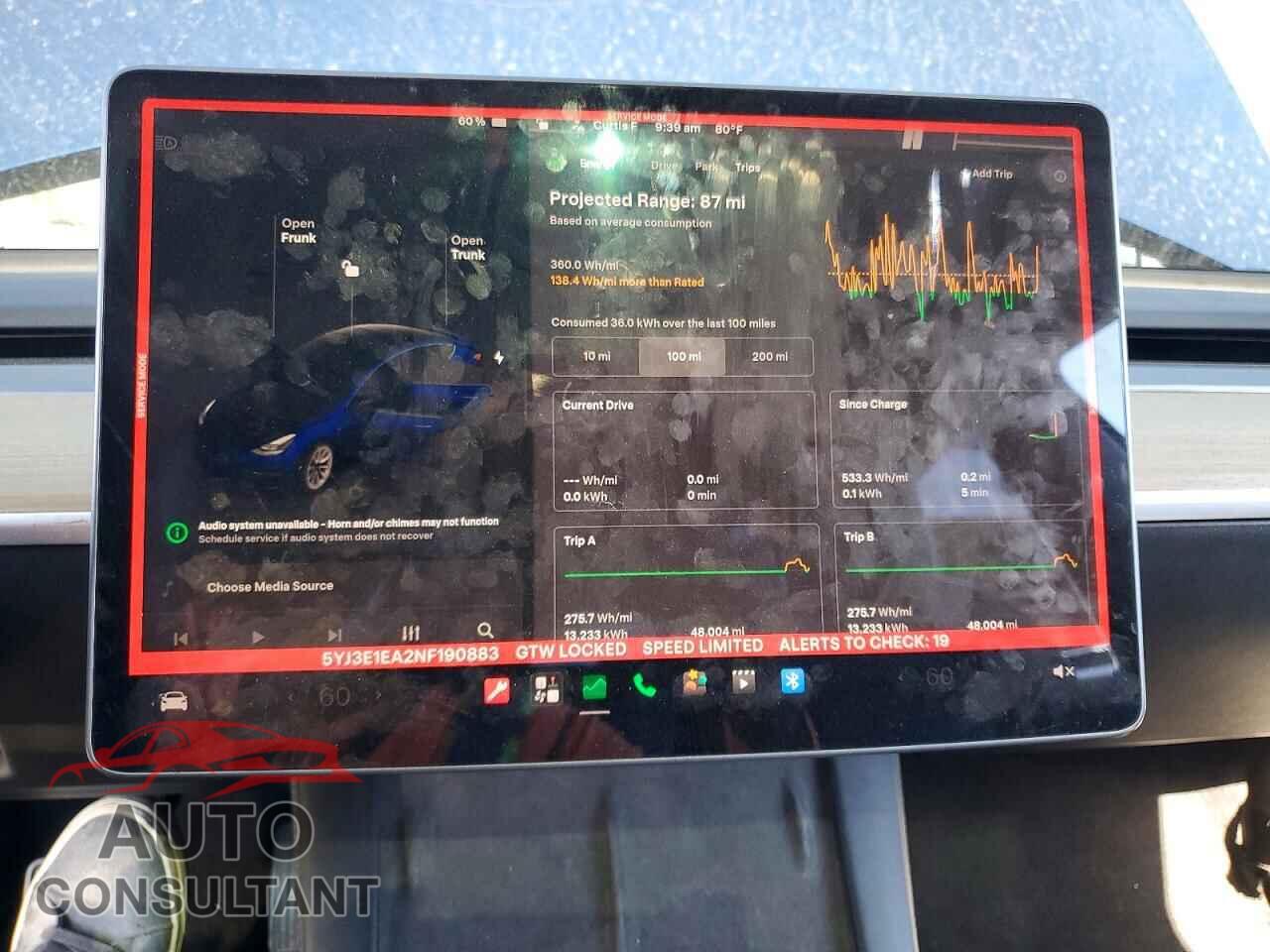 TESLA MODEL 3 2022 - 5YJ3E1EA2NF190883
