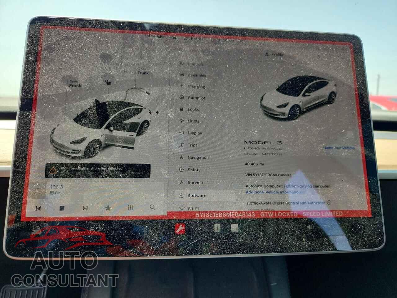 TESLA MODEL 3 2021 - 5YJ3E1EB6MF045143