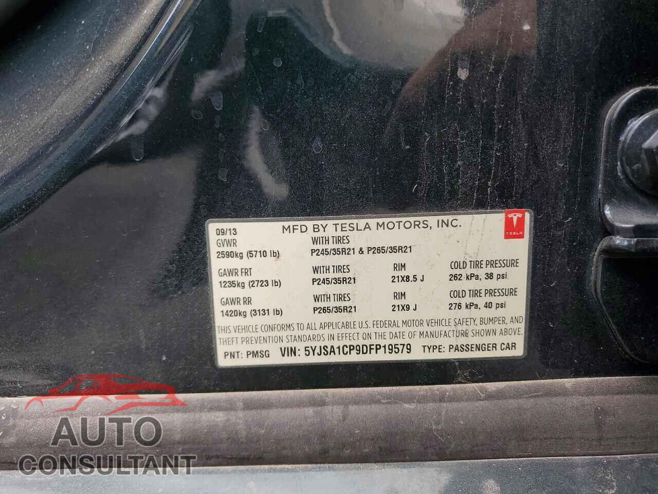 TESLA MODEL S 2013 - 5YJSA1CP9DFP19579