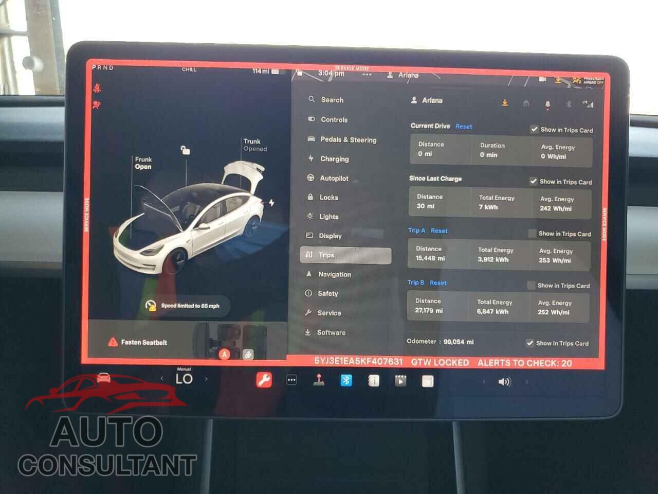 TESLA MODEL 3 2019 - 5YJ3E1EA5KF407631