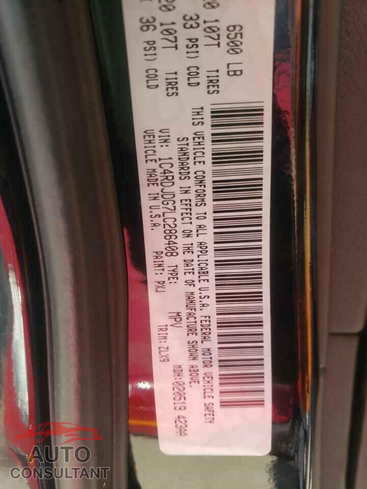 DODGE DURANGO 2020 - 1C4RDJDG7LC286408