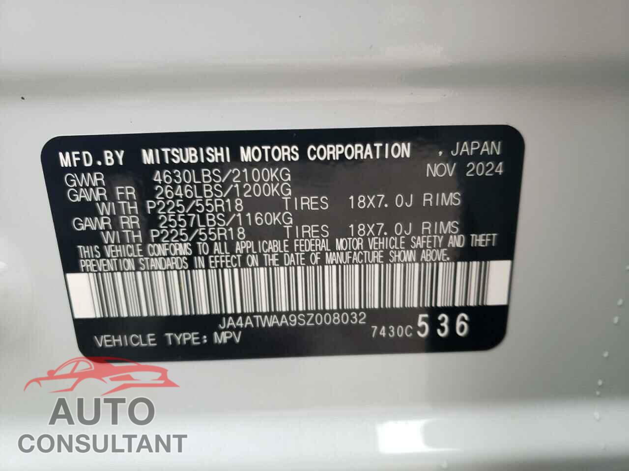 MITSUBISHI ECLIPSE 2025 - JA4ATWAA9SZ008032