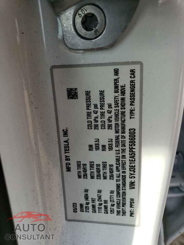 TESLA MODEL 3 2023 - 5YJ3E1EA5PF586003