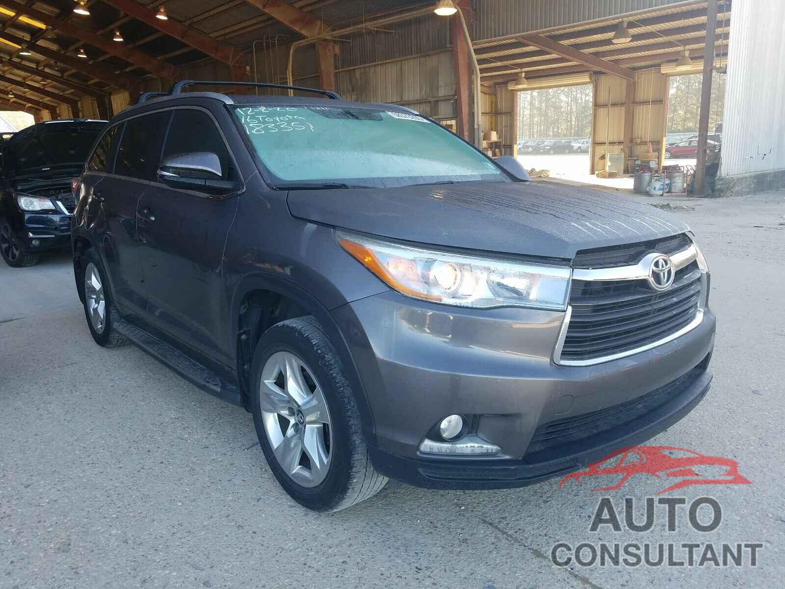 TOYOTA HIGHLANDER 2016 - 5TDYKRFH1GS183351