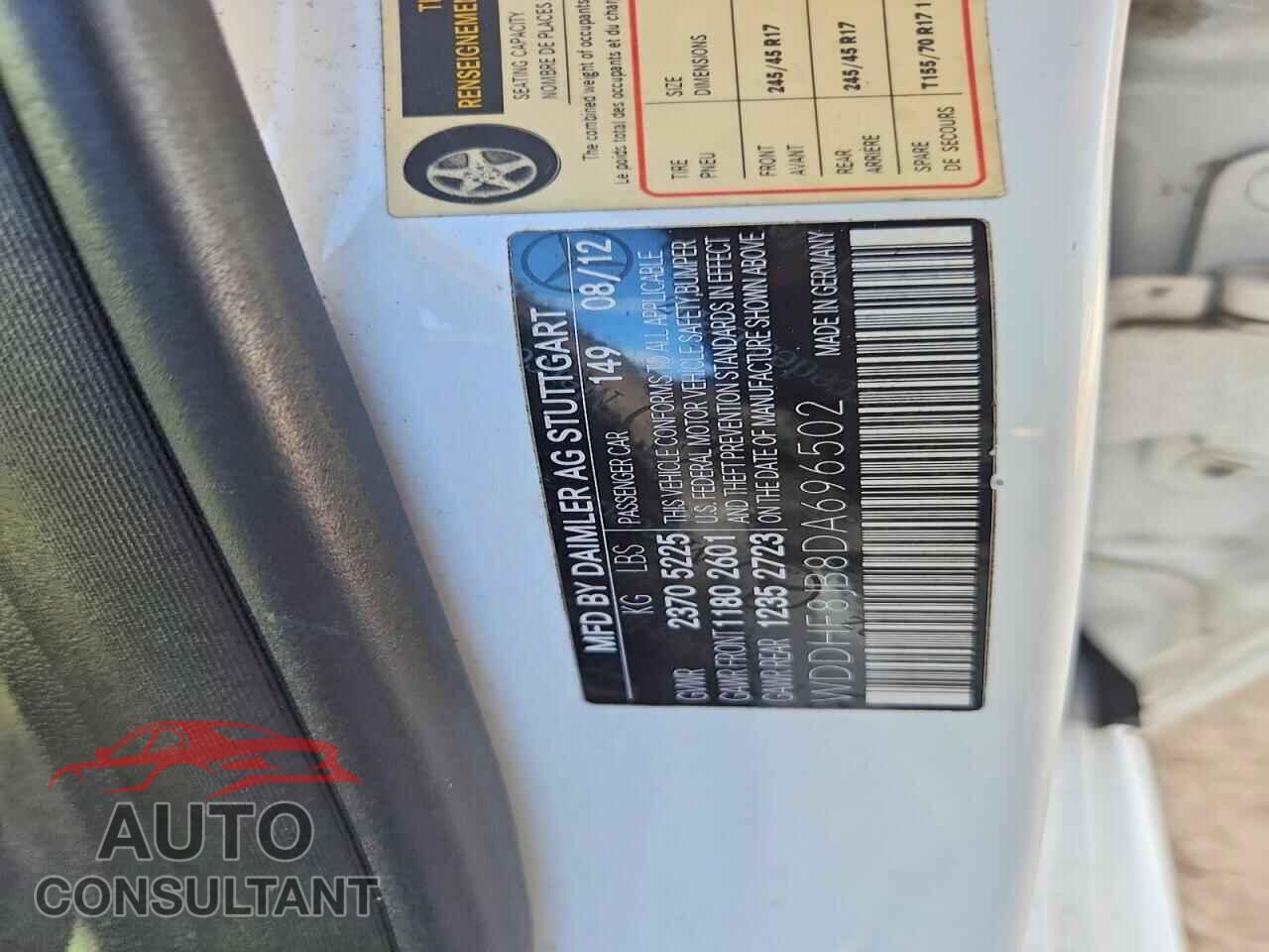 MERCEDES-BENZ E-CLASS 2013 - WDDHF8JB8DA696502