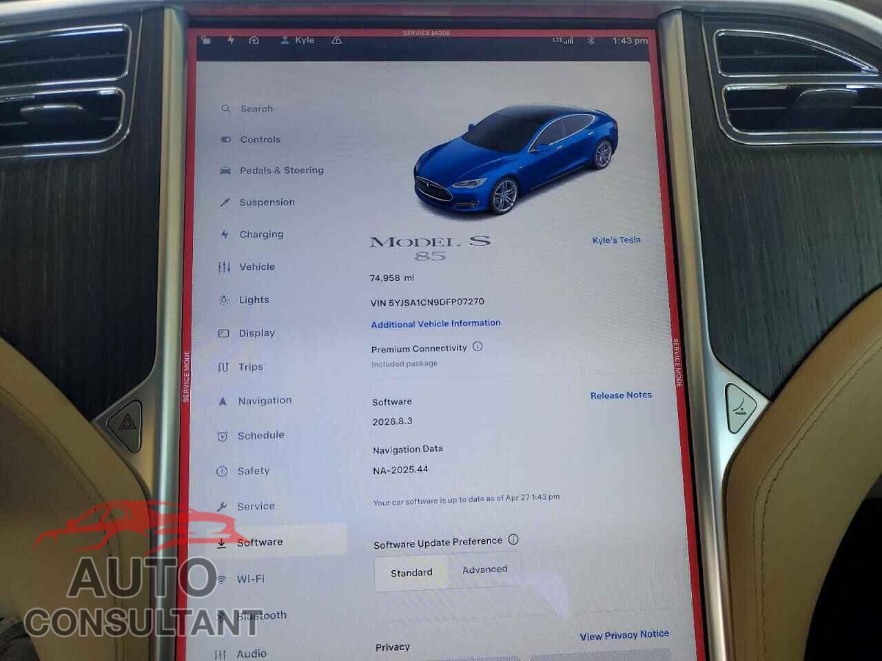 TESLA MODEL S 2013 - 5YJSA1CN9DFP07270