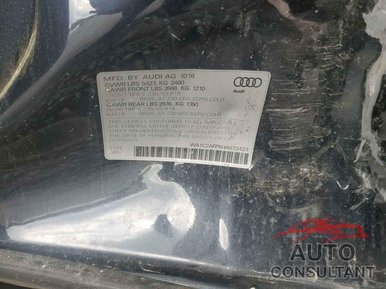 AUDI Q5 2017 - WA1C2AFPXHA072423
