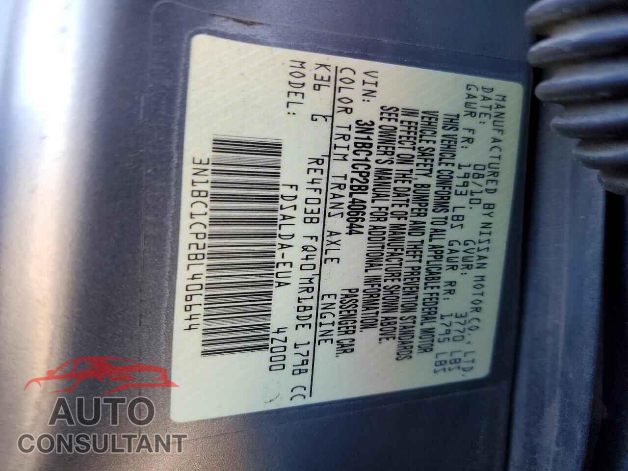 NISSAN VERSA 2011 - 3N1BC1CP2BL406644