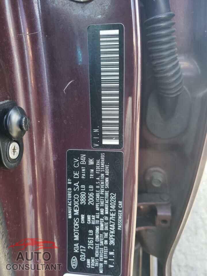 KIA FORTE 2017 - 3KPFK4A77HE140282