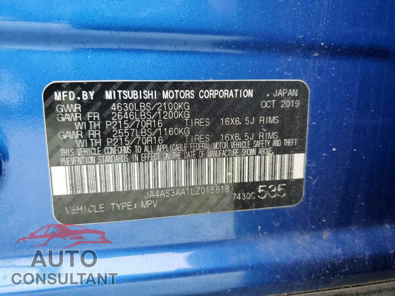 MITSUBISHI ECLIPSE 2020 - JA4AS3AA1LZ015818