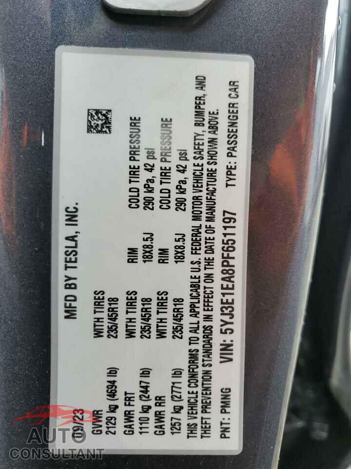 TESLA MODEL 3 2023 - 5YJ3E1EA8PF651197