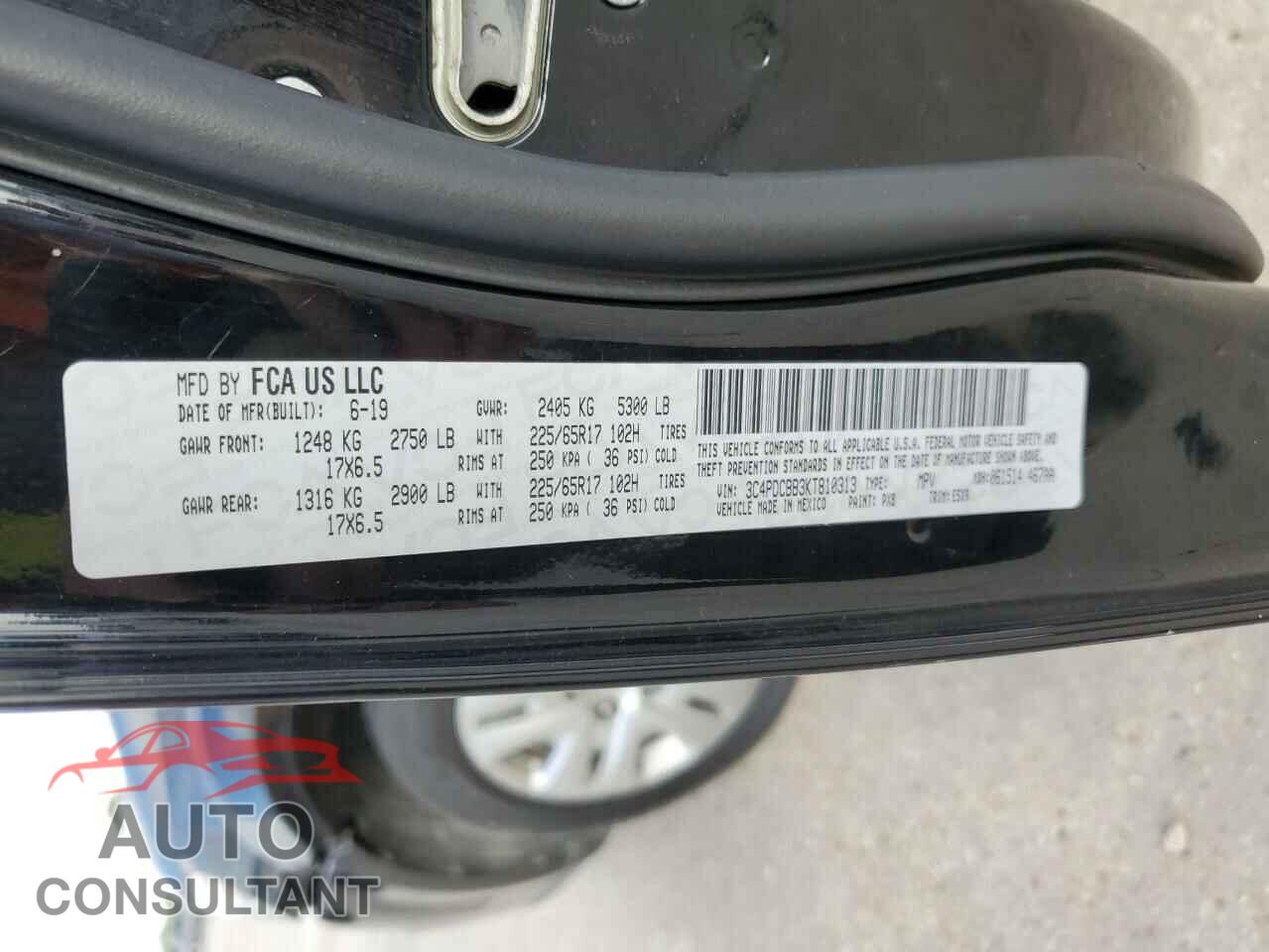 DODGE JOURNEY 2019 - 3C4PDCBB3KT810313