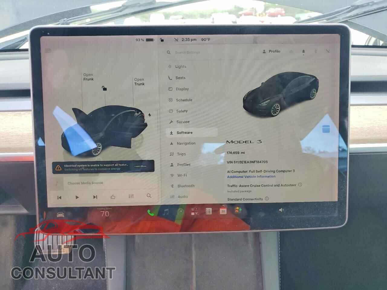 TESLA MODEL 3 2022 - 5YJ3E1EA3NF184705