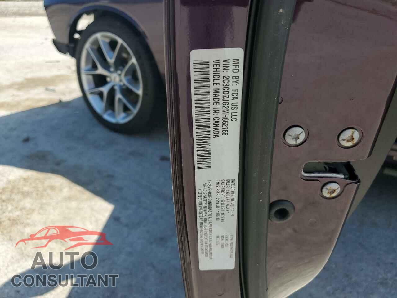 DODGE CHALLENGER 2021 - 2C3CDZJG2MH662766