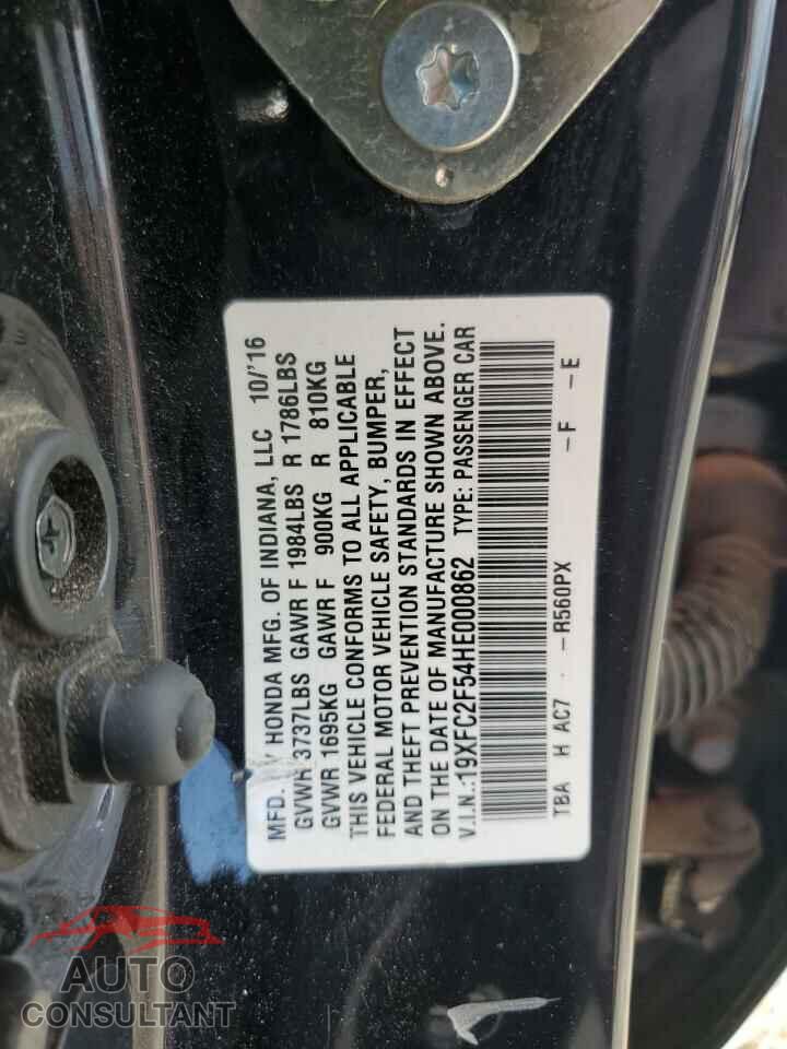 HONDA CIVIC 2017 - 19XFC2F54HE000862