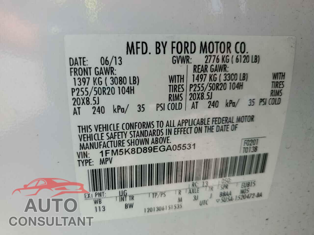 FORD EXPLORER 2014 - 1FM5K8D89EGA05531