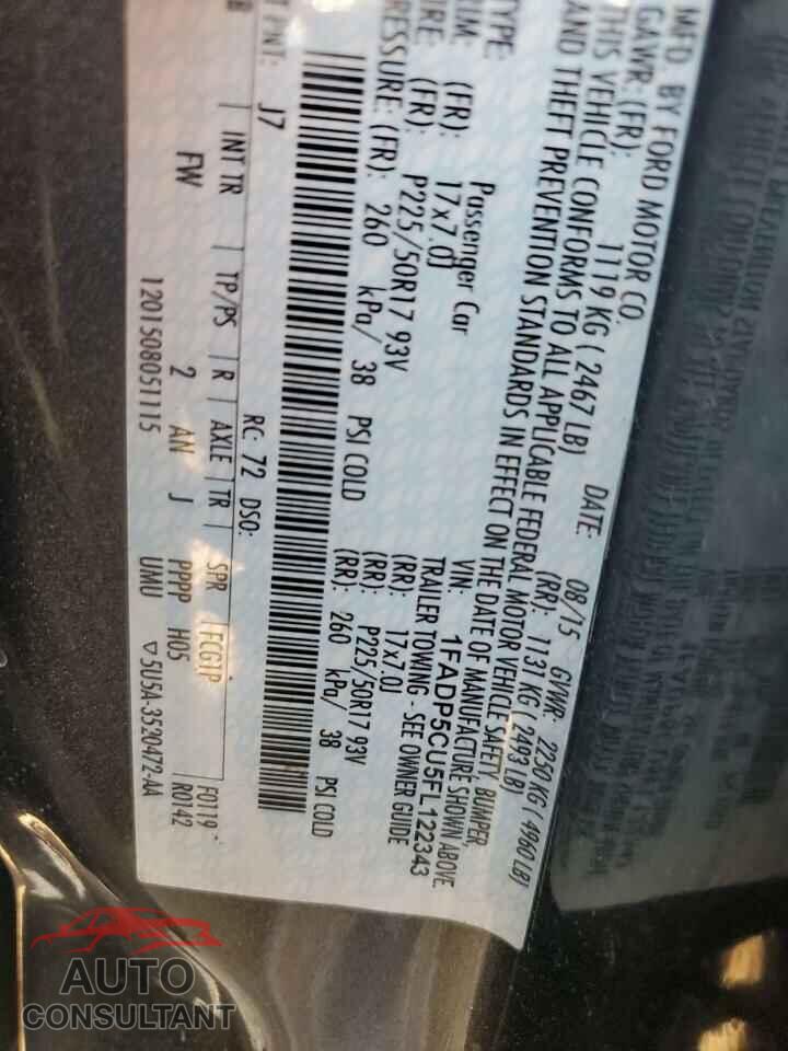 FORD CMAX 2015 - 1FADP5CU5FL122343