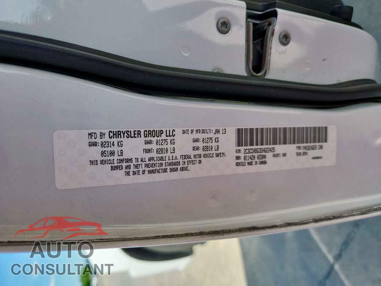 DODGE CHARGER 2013 - 2C3CDXBG3DH622425