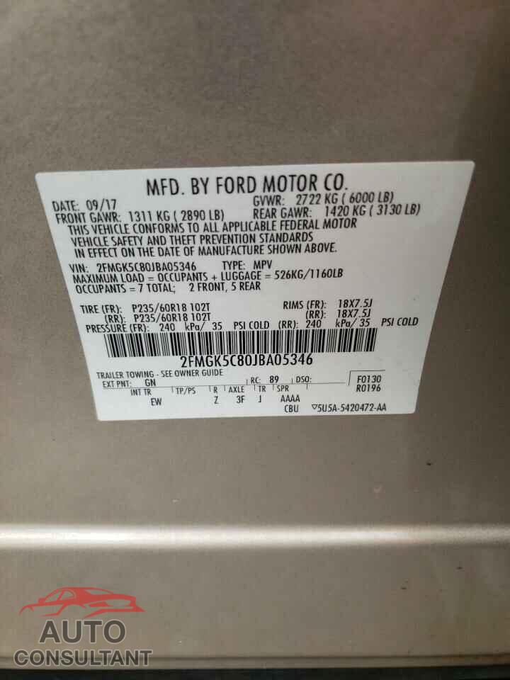 FORD FLEX 2018 - 2FMGK5C80JBA05346