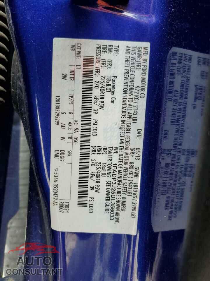FORD FOCUS 2013 - 1FADP3J25DL356033