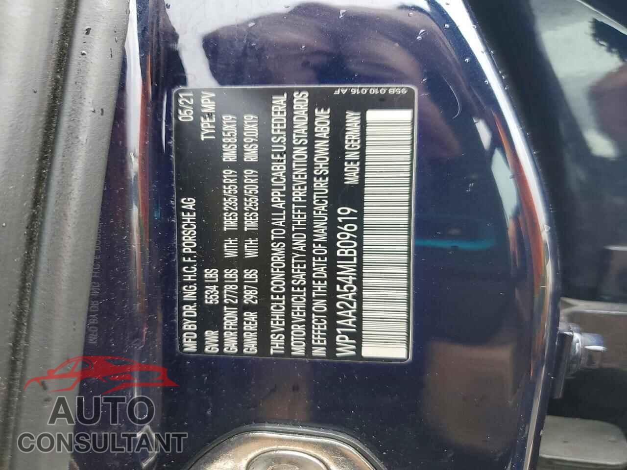 PORSCHE MACAN 2021 - WP1AA2A54MLB09619