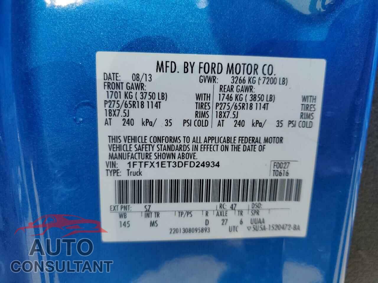 FORD F-150 2013 - 1FTFX1ET3DFD24934