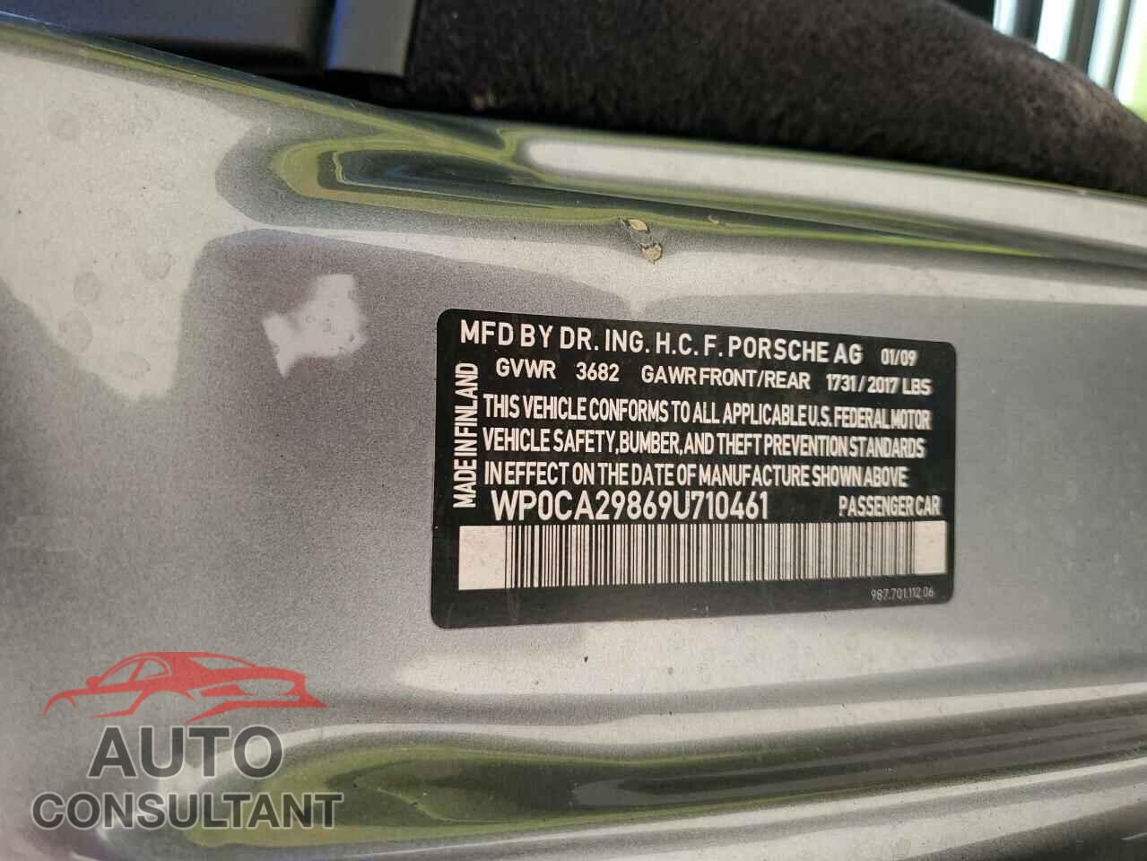 PORSCHE BOXSTER 2009 - WP0CA29869U710461