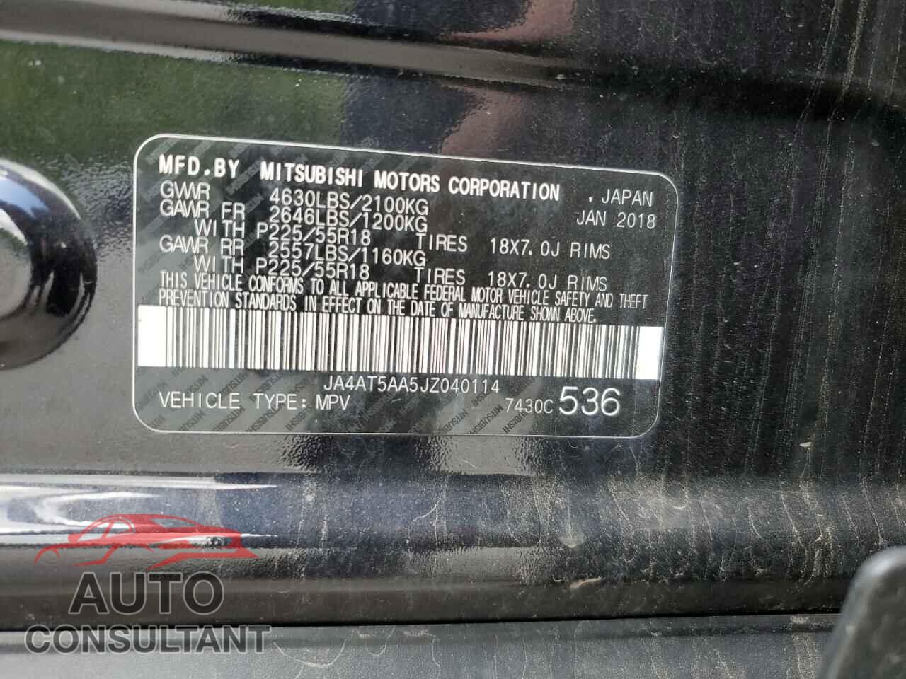 MITSUBISHI ECLIPSE 2018 - JA4AT5AA5JZ040114