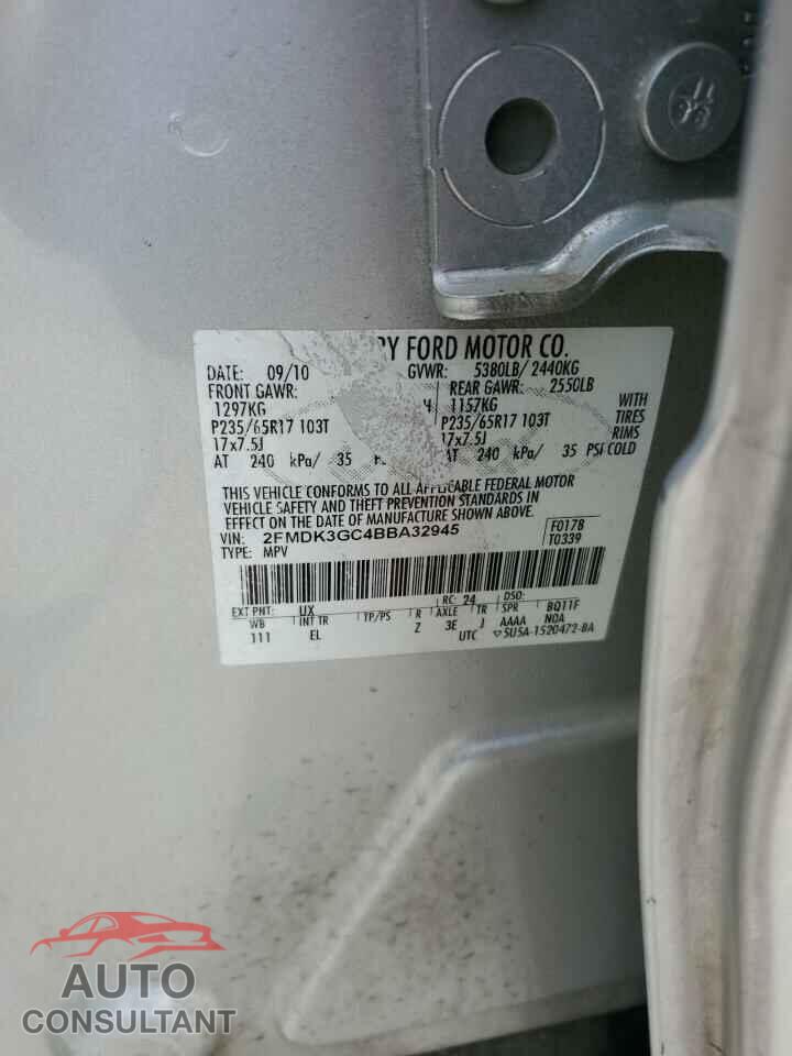 FORD EDGE 2011 - 2FMDK3GC4BBA32945