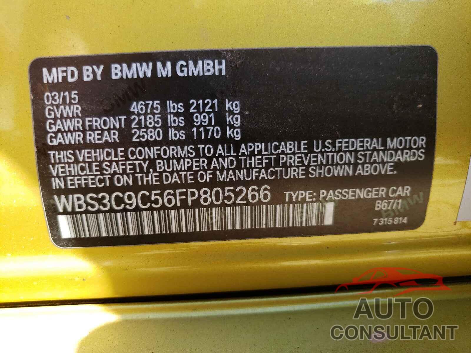 BMW M3 2015 - WBS3C9C56FP805266
