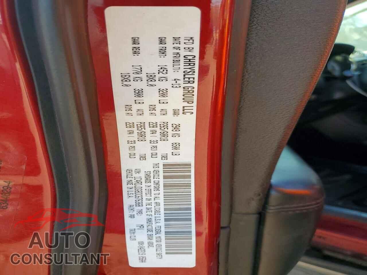 DODGE DURANGO 2013 - 1C4RDJDG8DC676368