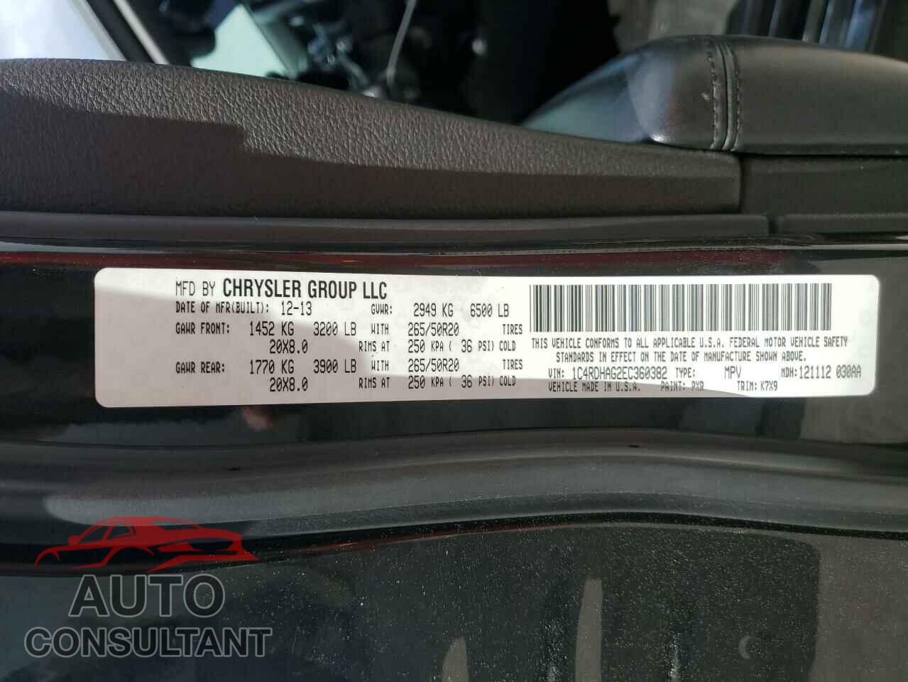 DODGE DURANGO 2014 - 1C4RDHAG2EC360382