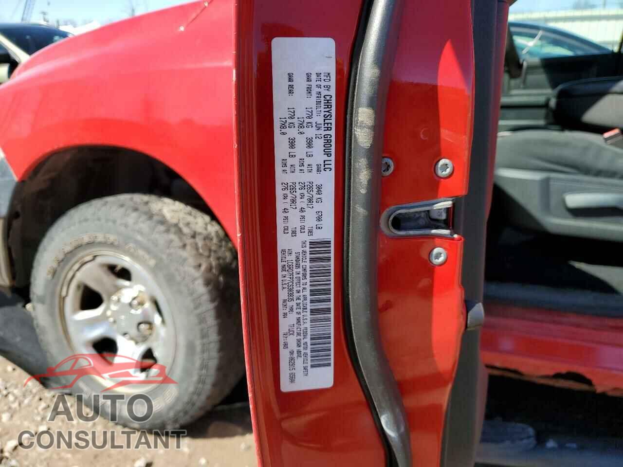 DODGE RAM 1500 2012 - 1C6RD7FP7CS303835