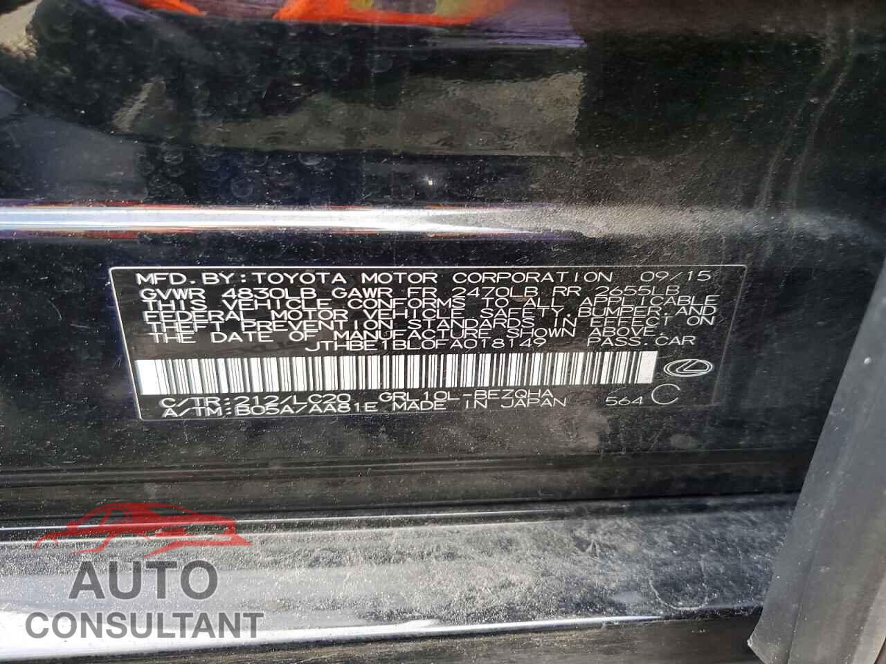 LEXUS GS 2015 - JTHBE1BL0FA018149