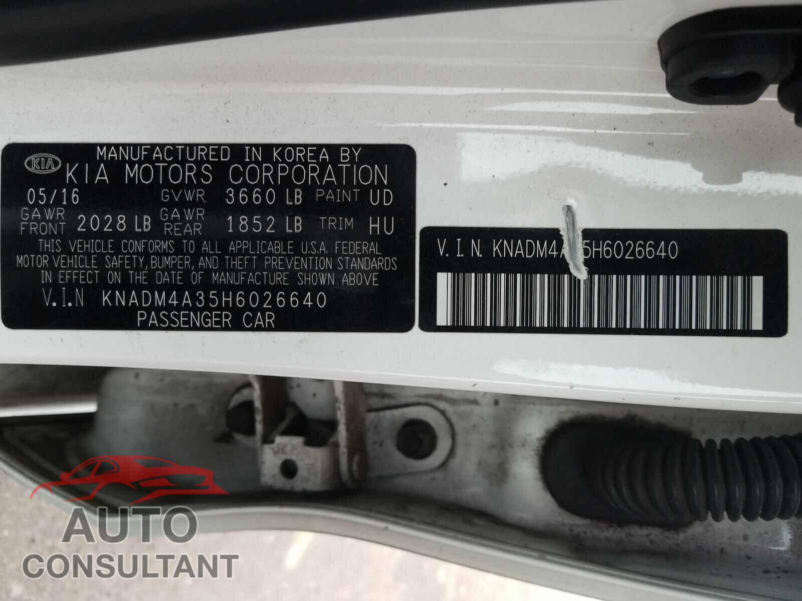 KIA RIO 2017 - KNADM4A35H6026640