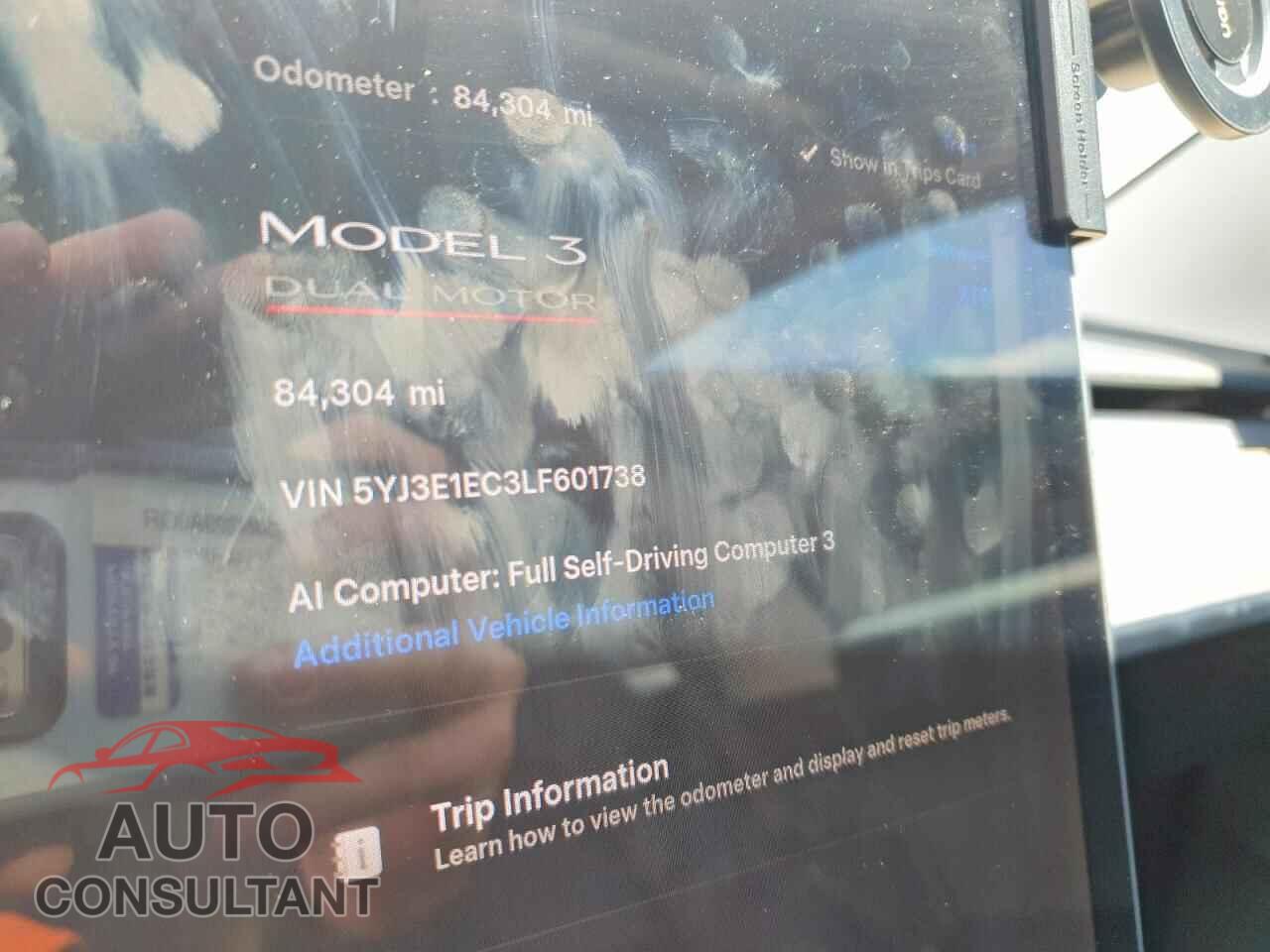 TESLA MODEL 3 2020 - 5YJ3E1EC3LF601738