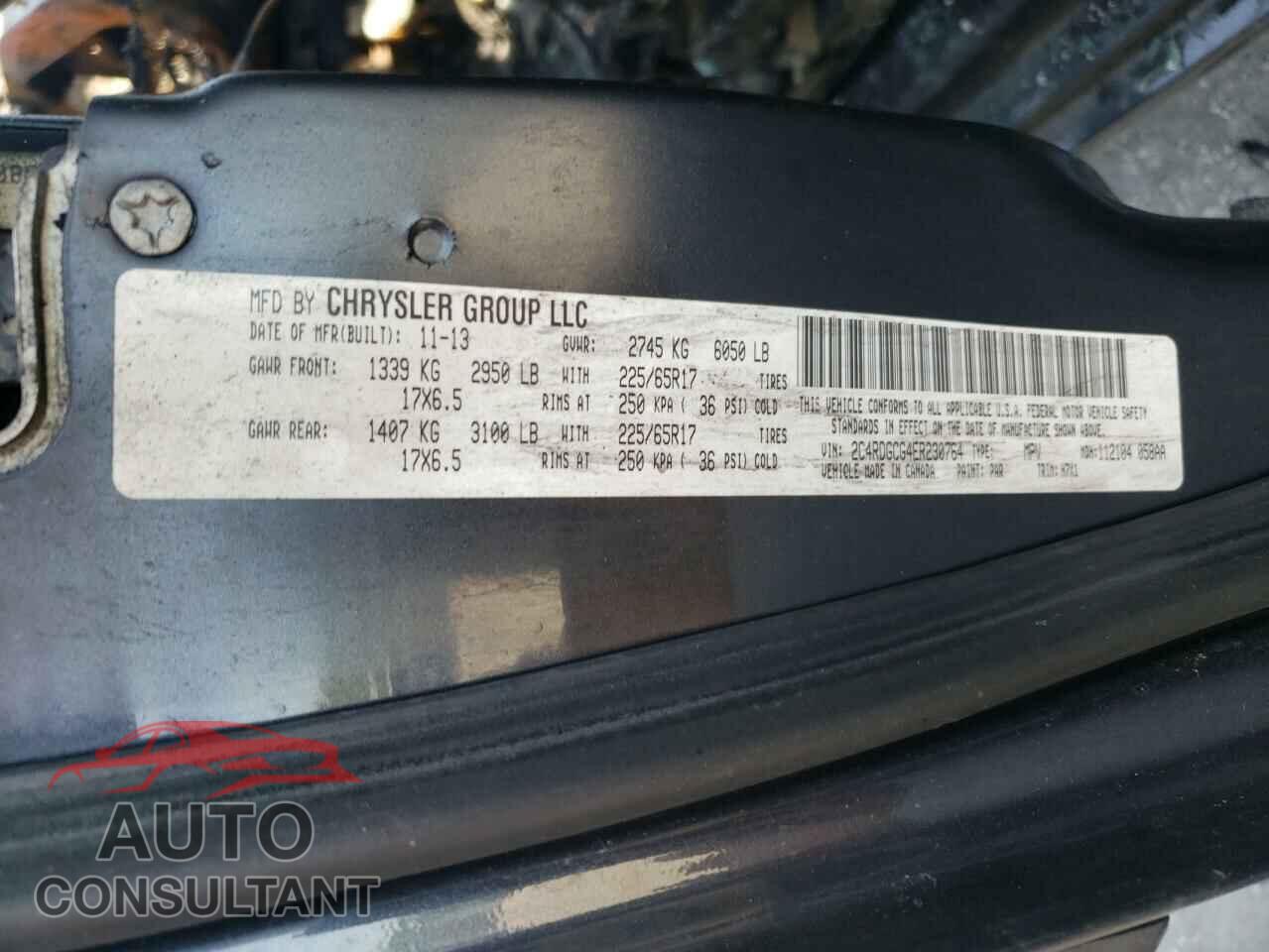 DODGE CARAVAN 2014 - 2C4RDGCG4ER230764