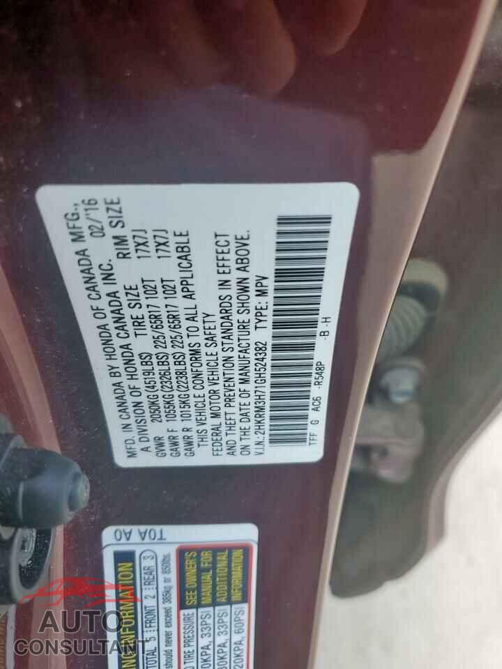 HONDA CRV 2016 - 2HKRM3H71GH524382
