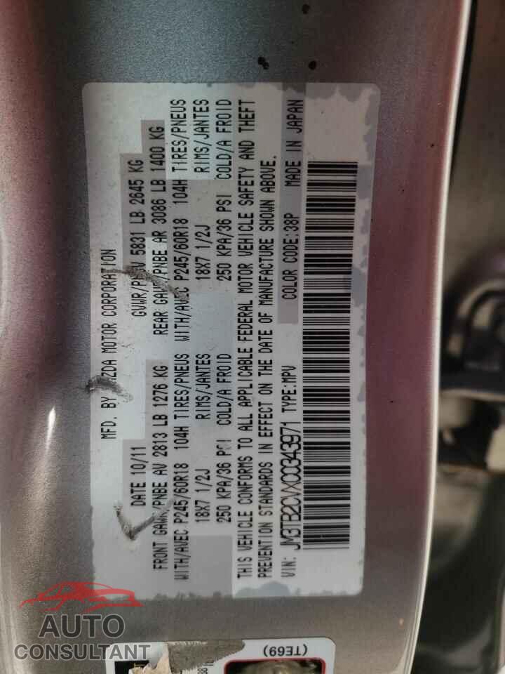 MAZDA CX-9 2012 - JM3TB2CVXC0343971