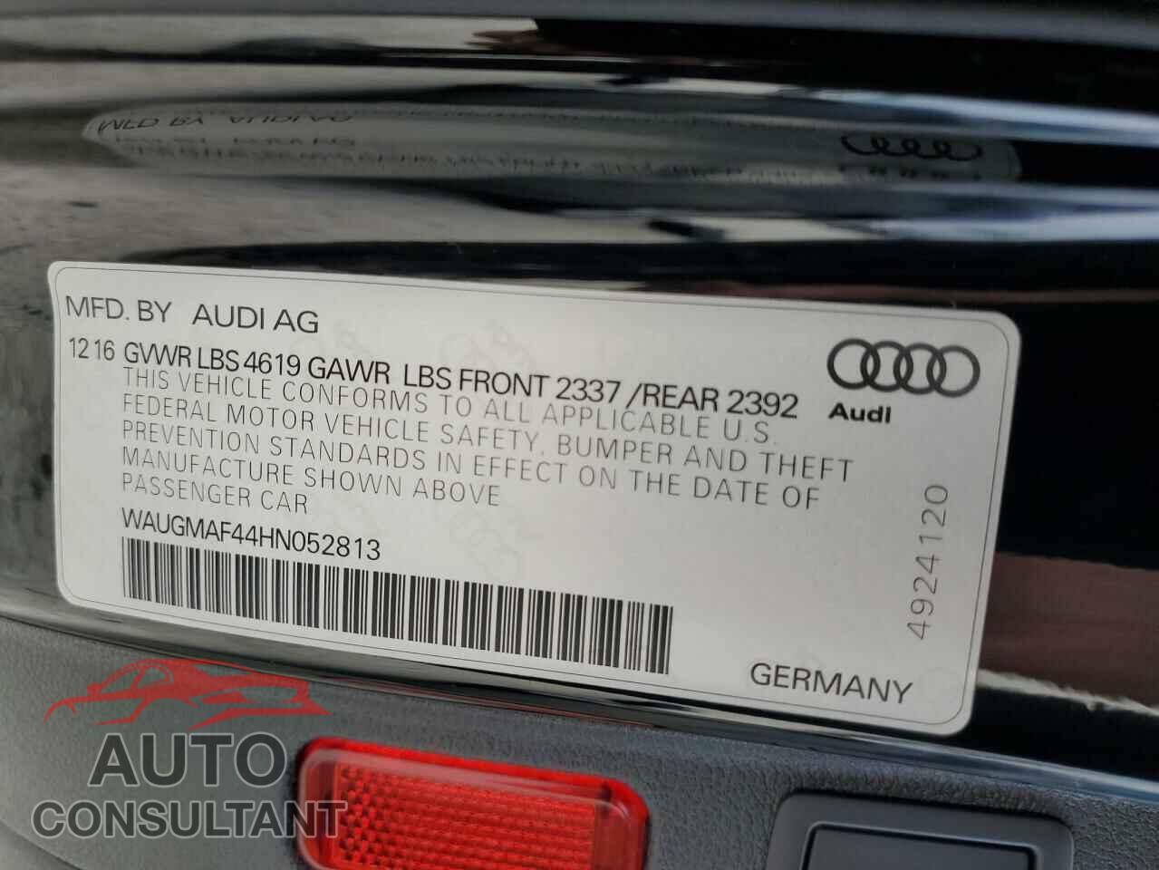 AUDI A4 2017 - WAUGMAF44HN052813